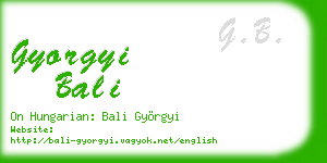gyorgyi bali business card